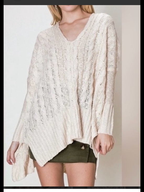 Free People Sweaters - Free People Easy Cable V-Neck Sweater Ivory see tag